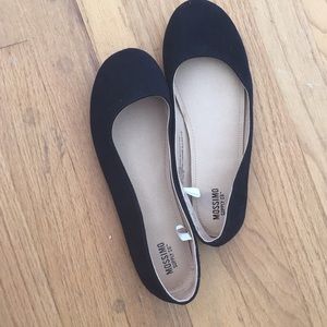 Black suede ballet flats